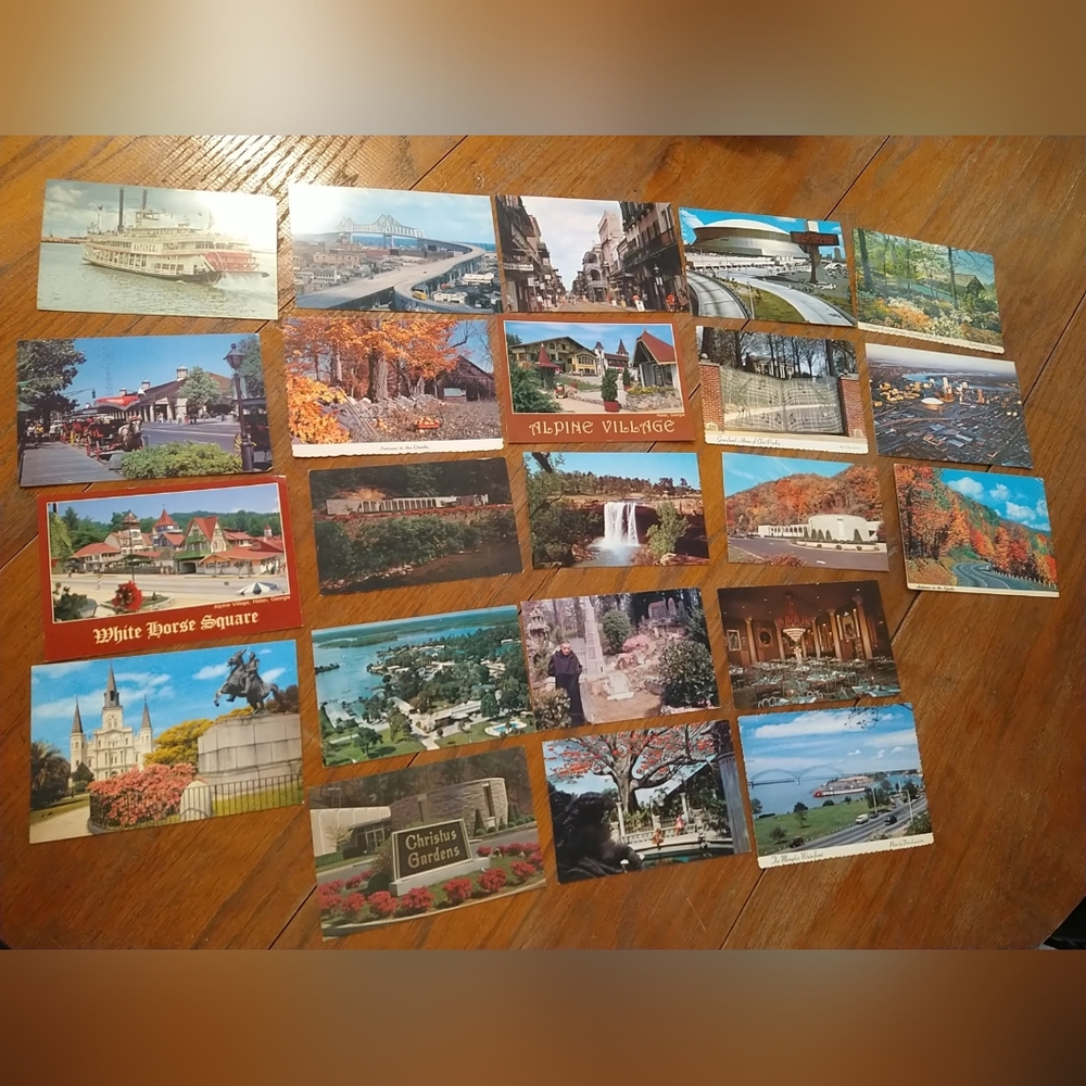 22 Postcards Mixed Lot Unused New Orleans Tennessee Alabama Georgia SOME STAINS